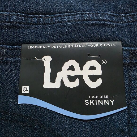 Lee High Rise Skinny Leg Slim Jeans Womens Plus Sz 18W Medium & 20W Medium Blue - Picture 5 of 12